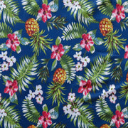 Pineapples and Fauna on Navy Nylon Spandex Swimsuit Fabric