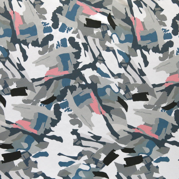 Pink/Grey Abstract Flow Stretch Boardshort Fabric