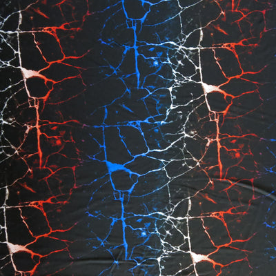 Red, White, and Blue Lightning Nylon Spandex Swimsuit Fabric