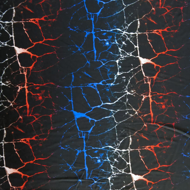Red, White, and Blue Lightning Nylon Spandex Swimsuit Fabric