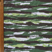 Streaky Green Camo Flow Stretch Boardshort Fabric