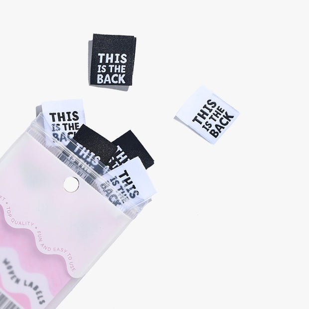 "This is the Back" 6 Pack Woven Labels by Kylie and the Machine