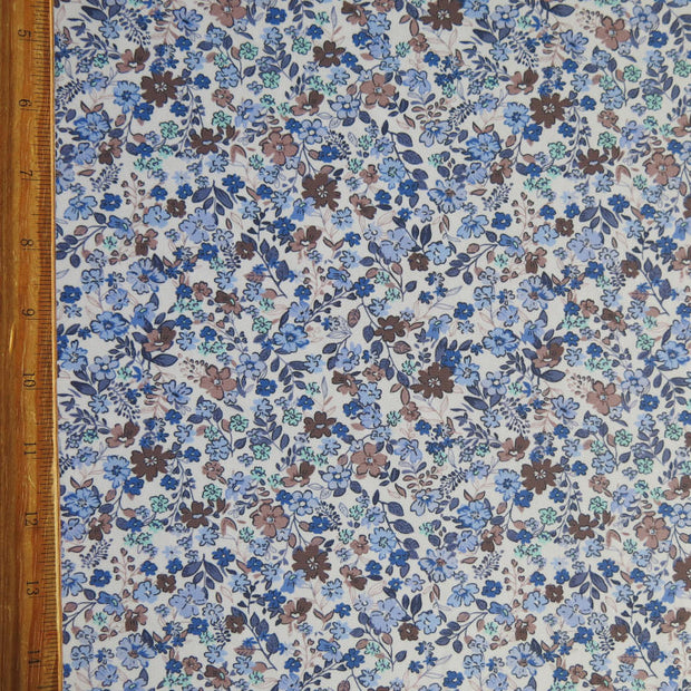 Periwinkle Tiny Floral Poly Spandex Swimsuit Fabric