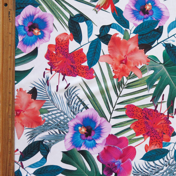 Tropicalia Floral Nylon Spandex Swimsuit Fabric - 18" Remnant