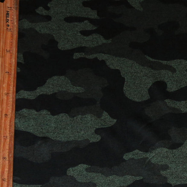 Evergreen Camo Marl Dry-Flex Ubersoft Poly Lycra Jersey Knit Fabric
