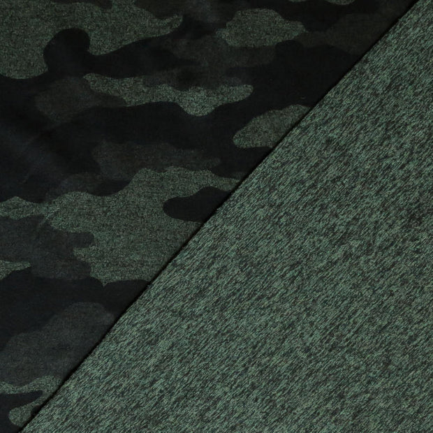 Evergreen Camo Marl Dry-Flex Ubersoft Poly Lycra Jersey Knit Fabric