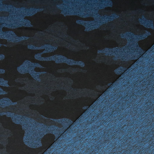 Sapphire Black Camo Marl Dry-Flex Ubersoft Poly Lycra Jersey Knit Fabric