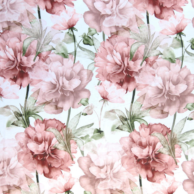 Vintage Blush Floral Nylon Spandex Swimsuit Fabric - 12" Remnant