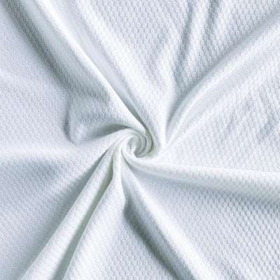 White Dri-Fit Bubble Jacquard Poly Spandex Mesh Fabric