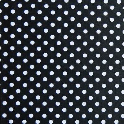 White Eraser Polka Dots on Black Poly Spandex Swimsuit Fabric