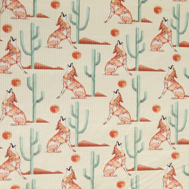 Wild is Calling Nylon Spandex Ribbed Swimsuit Fabric