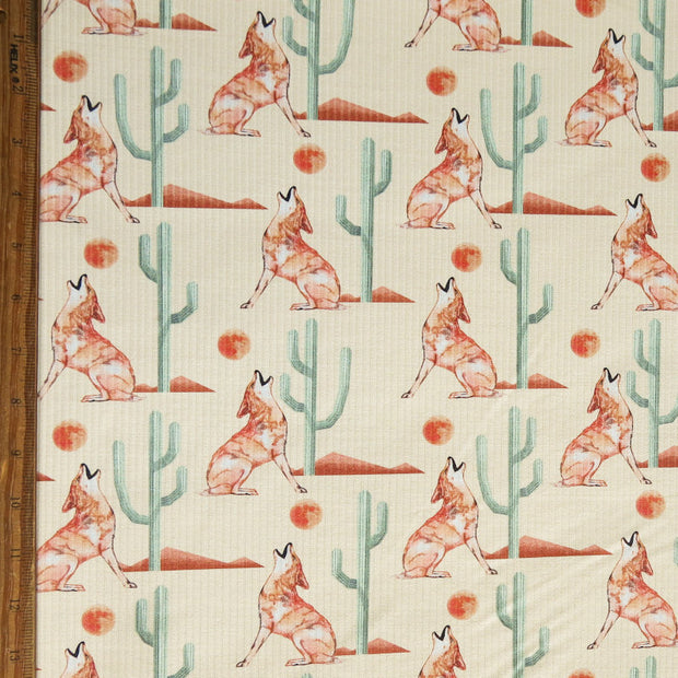 Wild is Calling Nylon Spandex Ribbed Swimsuit Fabric