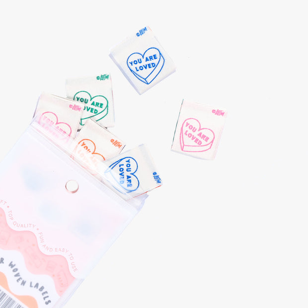 "You are Loved" 6 Pack Woven Labels by Kylie and the Machine