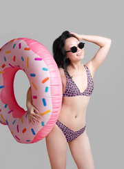 Hot Pink Leopard Print Nylon Spandex Swimsuit Fabric