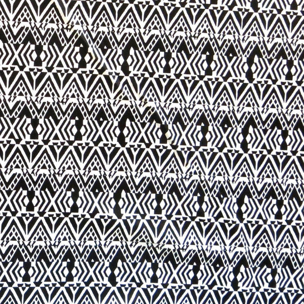 Black Triangle Abstract Nylon Spandex Swimsuit Fabric - 30" Remnant