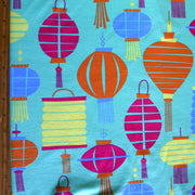 Colorful Lanterns Cotton Interlock Fabric - 34" Remnant