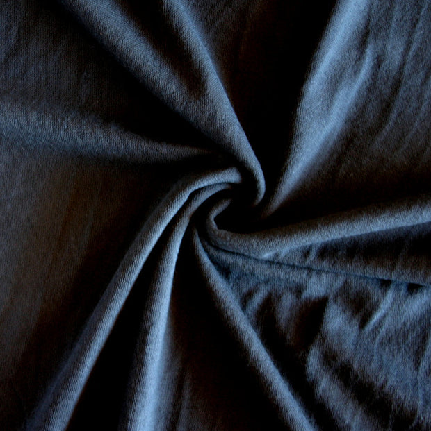 Hale Navy Bamboo Cotton Lycra French Terry Fabric - 18" Piece