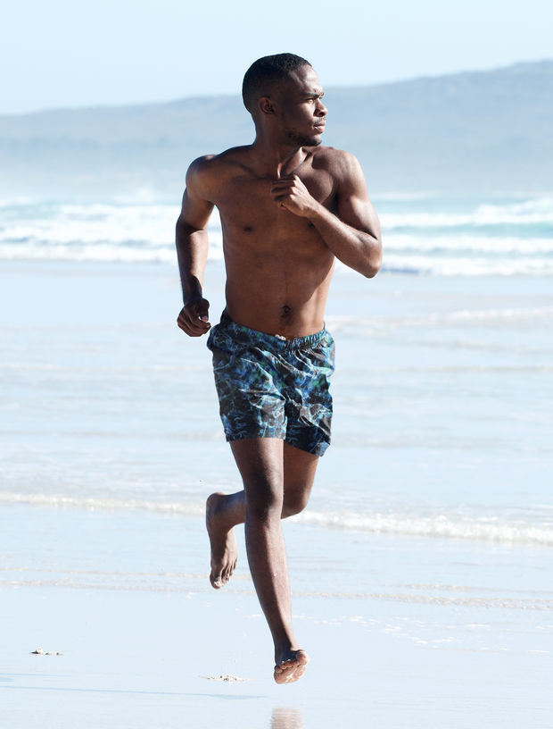 Waterburst Black Flow Stretch Boardshort Fabric