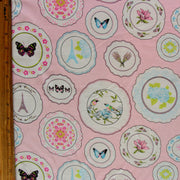 Pink Plate DuJour Cotton Lycra Knit Fabric - 28" Remnant