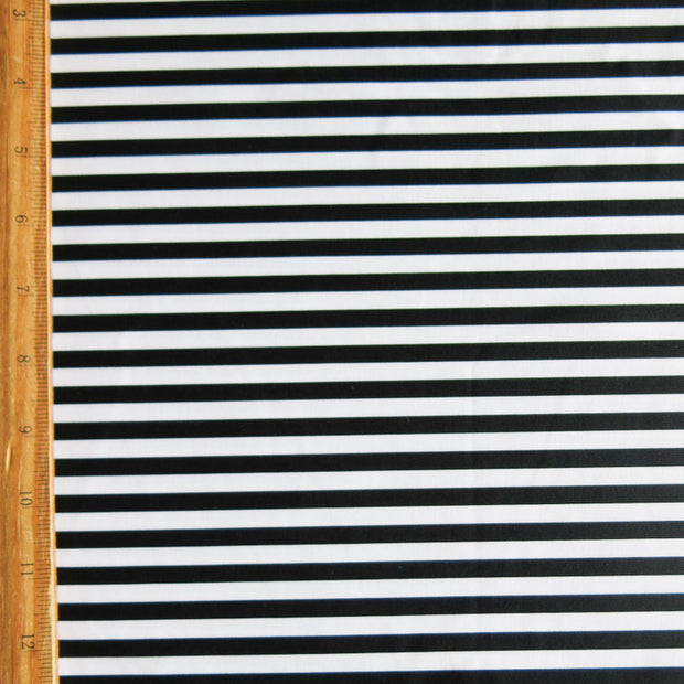 Black and White 1/4" Stripe Poly Spandex Swimsuit Fabric