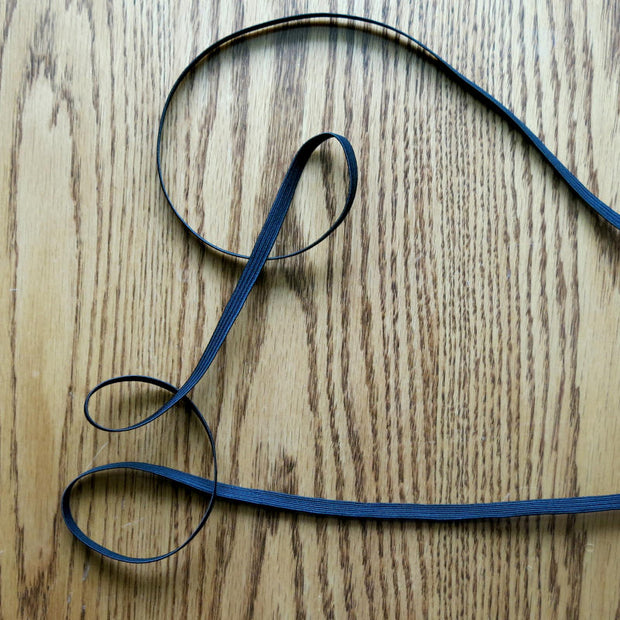1/4" Wide Black Classic Braided Elastic Trim
