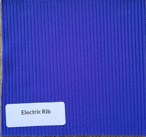 Electric Ribbed Nylon Spandex Swimsuit Fabric - Two Remnants - RESERVED