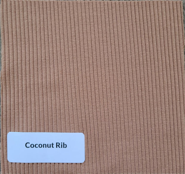 Coconut Ribbed Nylon Spandex Swimsuit Fabric - 23" Remnant