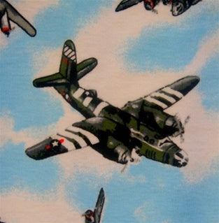 Vintage Bomber Plane Cotton Knit Fabric