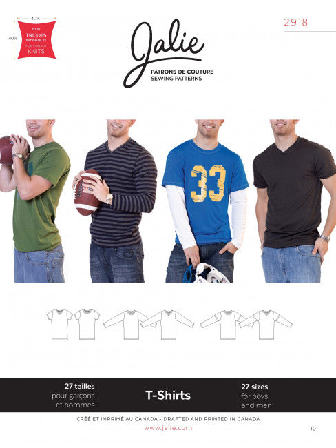 Men's T-Shirts Sewing Pattern by Jalie