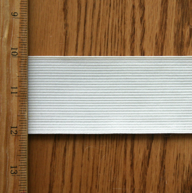 2" Wide White Classic Braided Elastic Trim