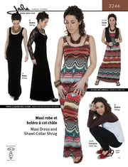 Maxi Dress and Shawl Collar Shrug Sewing Pattern by Jalie
