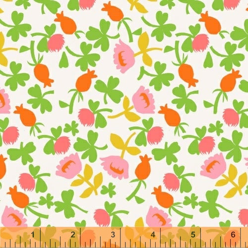 Calico Cotton Knit Fabric by Heather Ross, Pink Colorway