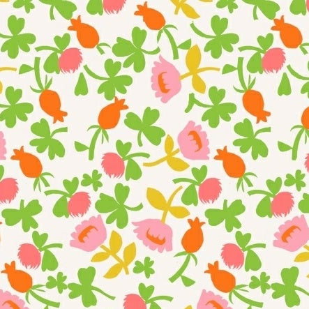 Calico Cotton Knit Fabric by Heather Ross, Pink Colorway