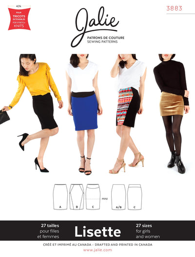 Lisette Pull-On Pencil Skirt Sewing Pattern by Jalie