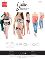 Julia Camisole, Bralette, and Panties Sewing Pattern by Jalie
