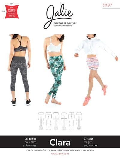 Clara High-Waisted Leggings Sewing Pattern by Jalie