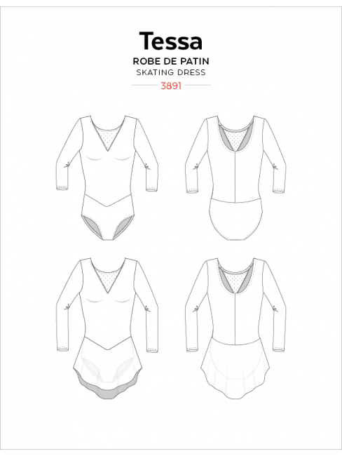 Tessa Long Sleeved Dress and Leotard Sewing Pattern by Jalie