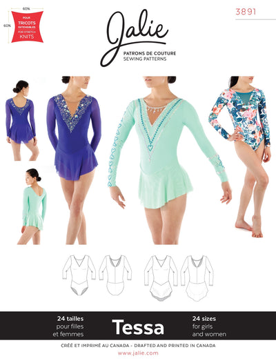 Tessa Long Sleeved Dress and Leotard Sewing Pattern by Jalie
