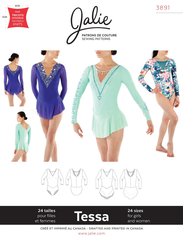 Tessa Long Sleeved Dress and Leotard Sewing Pattern by Jalie