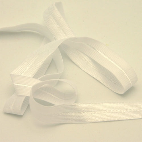 White Fold-Over Elastic Trim
