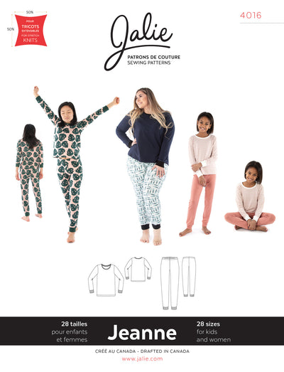 Jeanne Knit PJ Set Sewing Pattern by Jalie