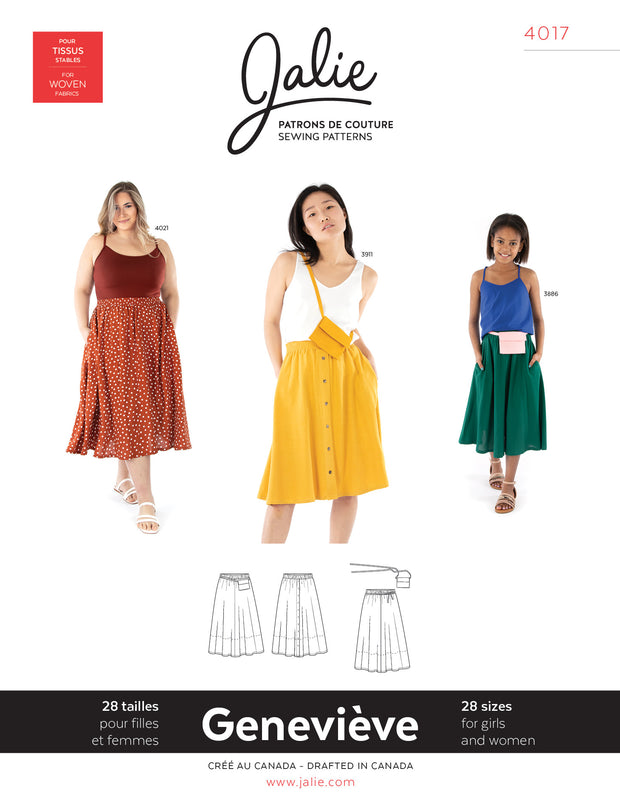 Genevieve Pull-on Gathered Skirt Sewing Pattern by Jalie