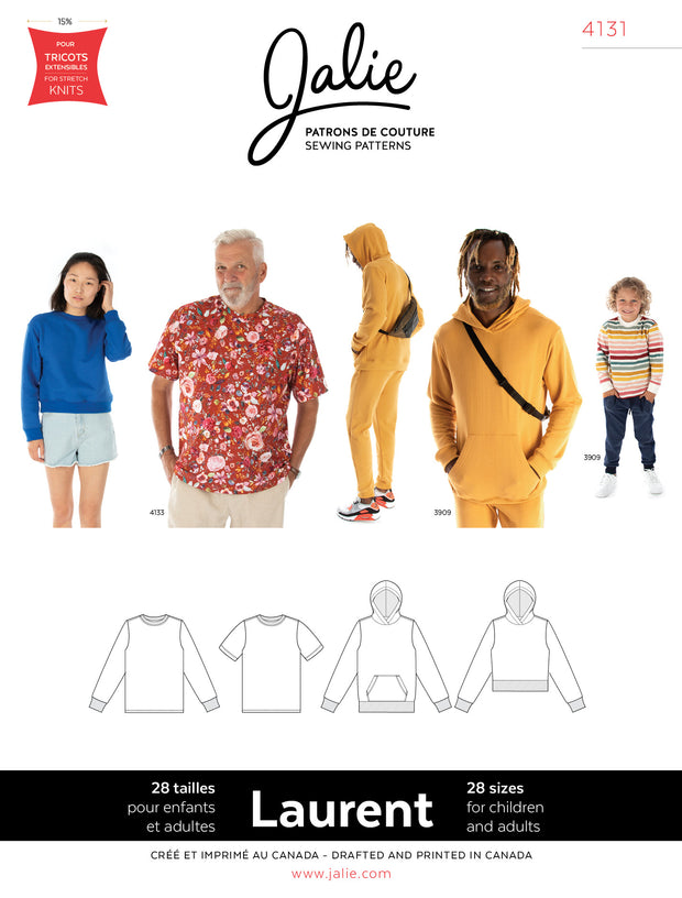 Laurent T-Shirt, Pullover, and Hoodie Sewing Pattern by Jalie