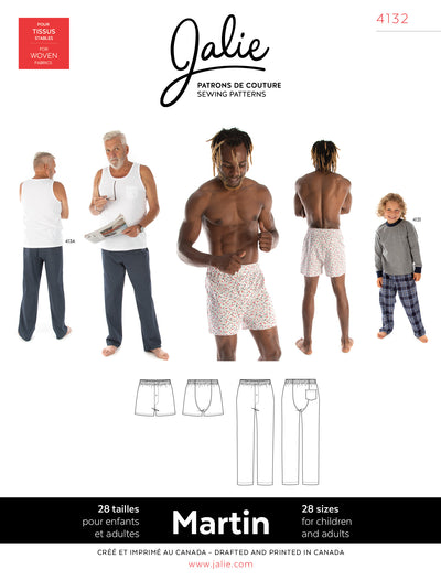Martin Lounge Pants and Boxer Shorts Sewing Pattern by Jalie