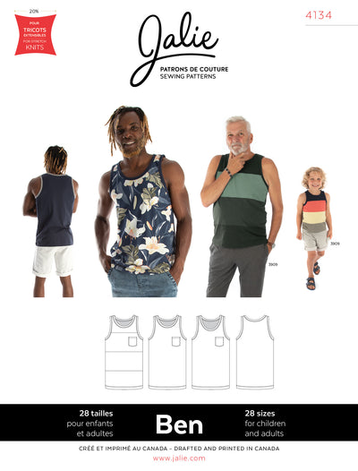 Ben Tank Top Sewing Pattern by Jalie