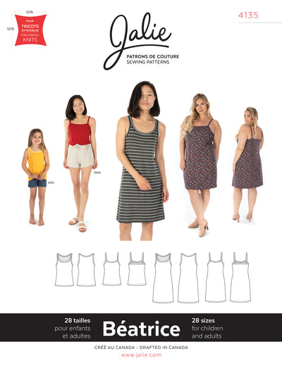 Beatrice Tanks and Dresses Sewing Pattern by Jalie