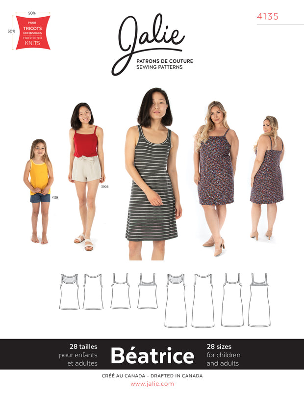 Beatrice Tanks and Dresses Sewing Pattern by Jalie