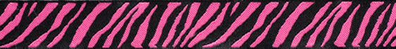 Black and Hot Pink Zebra Reversible Woven Ribbon 5/8" Wide