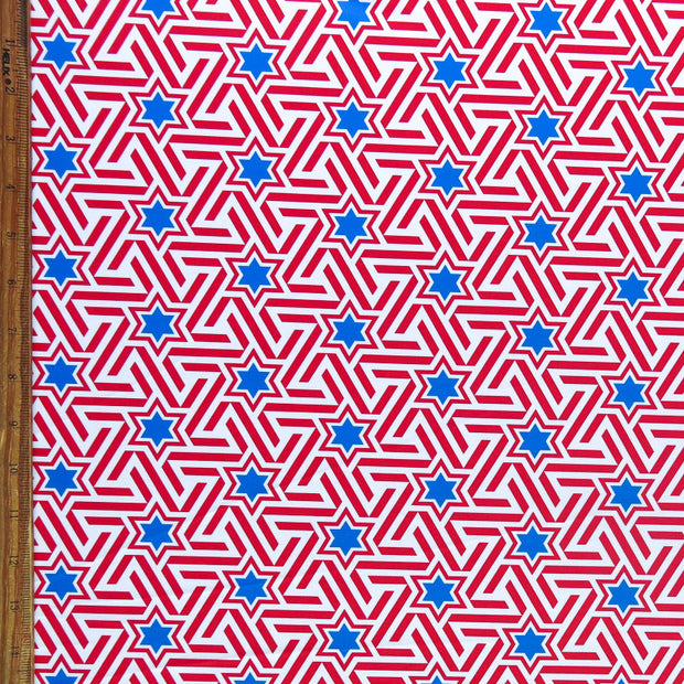Americana Stars and Stripes Poly Spandex Swimsuit Fabric