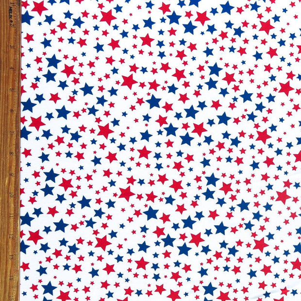 Americana Traditional Stars Poly Spandex Swimsuit Fabric - 19" Remnant